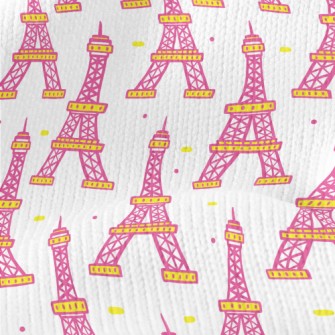 Contrasting Color Eiffel Tower Stretch Jersey
