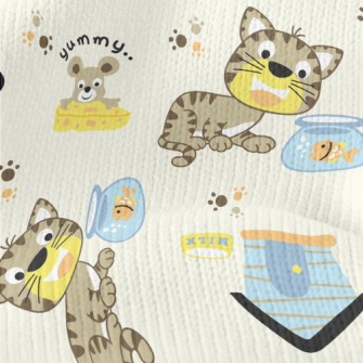 Cat, Mouse, Goldfish Stretch Jersey
