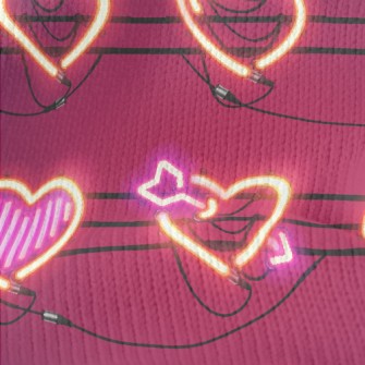 Love Shape Neon Light Stretch Jersey