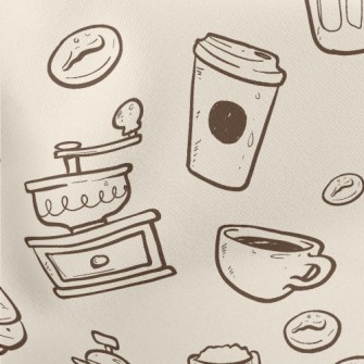 Classic Coffee Machine Coffee  Lightweight Cotton Poplin