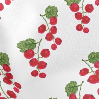 Bright Watercolor Cranberries Lightweight Cotton Poplin