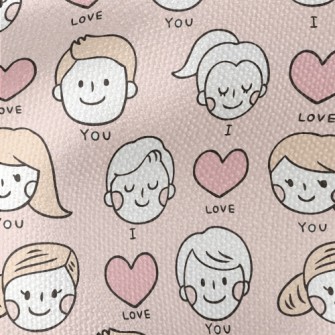 I Love You Big Head Couple Waterproof Canvas