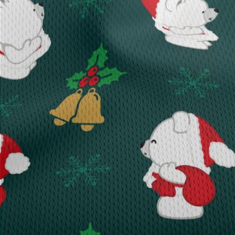 Christmas Polar Bear Athletic Mesh Flat Back