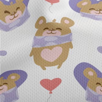 Smiling Teddy Bear Athletic Mesh Flat Back