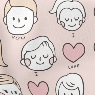 I Love You Big Head Couple Stretch Ponte