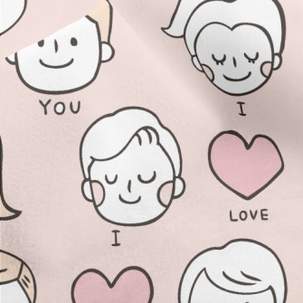 I Love You Big Head Couple Micro Fleece