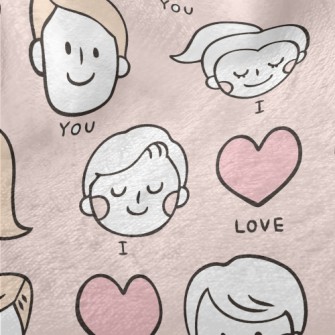 I Love You Big Head Couple Minky