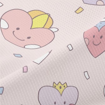 Playful Smiling Love Heart Piqué