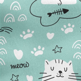 Kitten Resting With Eyes Close Jersey Backed Fleece