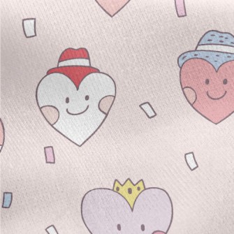 Playful Smiling Love Heart Jersey Backed Fleece
