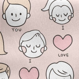 I Love You Big Head Couple Jersey Backed Fleece