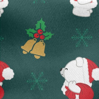 Christmas Polar Bear Jersey Backed Fleece