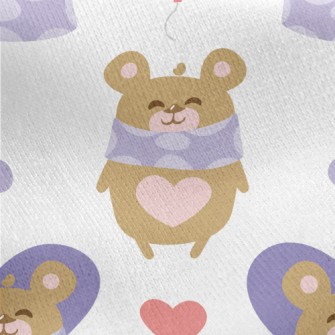 Smiling Teddy Bear Jersey Backed Fleece