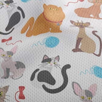 Cats Like Yarn Balls Athletic Mesh Flat Back