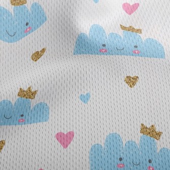 Smile Crown Clouds Athletic Mesh Flat Back