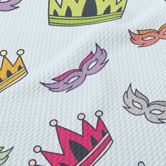 Colorful Crowns And Masks Birdseye Piqué