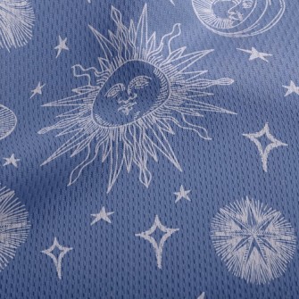 Classical Sun Moon Stars Athletic Mesh Flat Back
