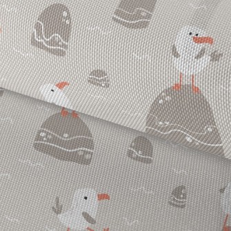 Seagull Resting On Stone Waterproof Oxford