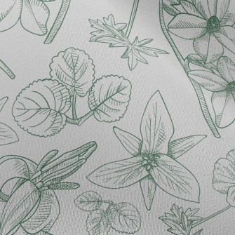 Line Drawing Big Flowers Chiffon