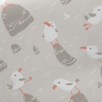 Seagull Resting On Stone Twill