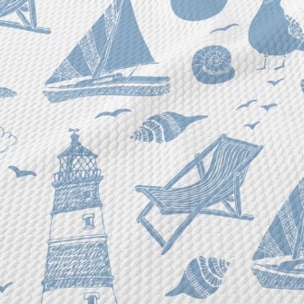 Boat Sailing Lighthouse Birdseye Piqué