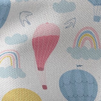 Rainbow And Hot Air Balloon Waterproof Canvas