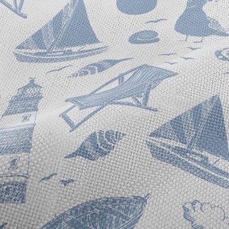 Boat Sailing Lighthouse Performance Linen