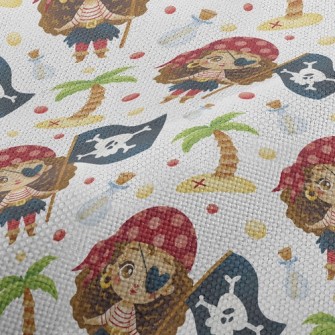 Playful One-eyed Female Pirate Performance Linen