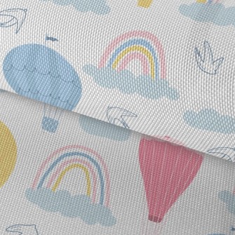 Rainbow And Hot Air Balloon Waterproof Oxford