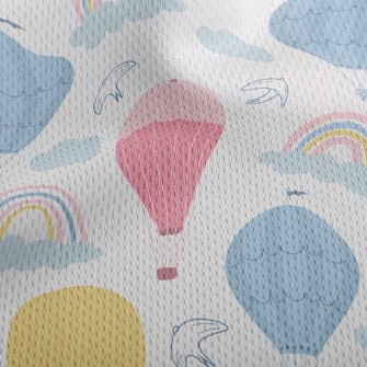 Rainbow And Hot Air Balloon Athletic Mesh Flat Back