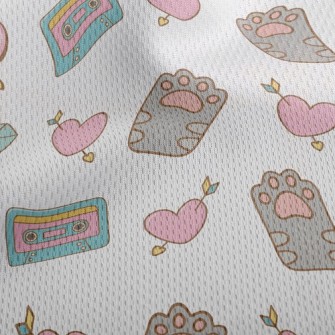 Audio Tape Love Diamond Athletic Mesh Flat Back