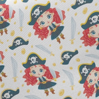 Girl Dressed Up As A Pirate Twill