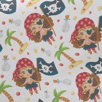 Playful One-eyed Female Pirate Twill