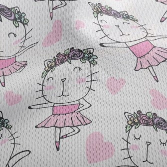 Beautiful Cat Dancing Ballet Athletic Mesh Flat Back