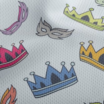 Colorful Crowns And Masks Athletic Mesh Flat Back