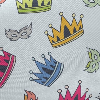 Colorful Crowns And Masks Twill