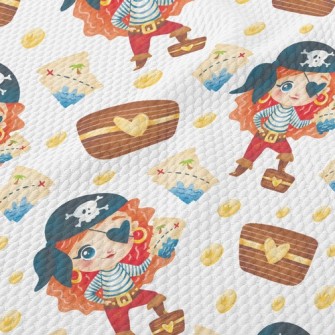 Cute Loving Pirate Girl Birdseye Piqué