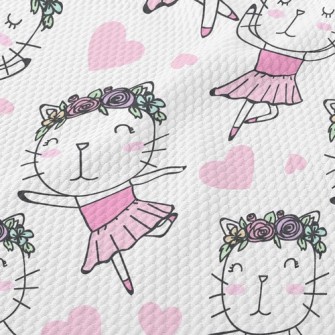 Beautiful Cat Dancing Ballet Birdseye Piqué