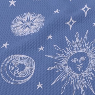 Classical Sun Moon Stars Birdseye Piqué