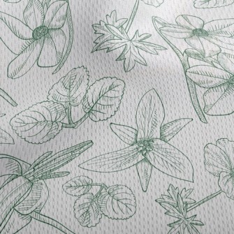 Line Drawing Big Flowers Athletic Mesh Flat Back