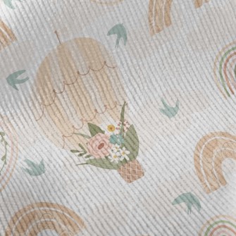 Flower Decorated Hot Air Ballo Standard Corduroy