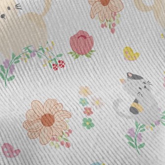 Chasing Flower Cat Standard Corduroy