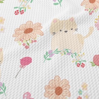 Chasing Flower Cat Birdseye Piqué