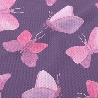 Watercolor Bloom Butterfly Birdseye Piqué