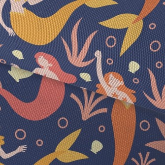 Elegantly Playing Mermaid Waterproof Oxford