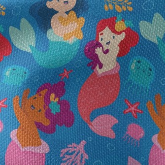 Mermaid Princess And Jellyfish Waterproof Canvas