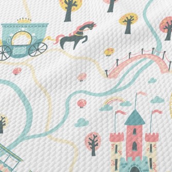 Childlike And Cute Castle Birdseye Piqué