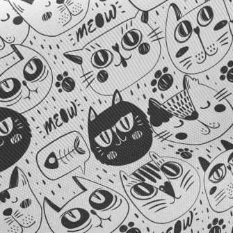 Funny Expression Cat Face Twill