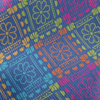 Bright Flower Tile Style Standard Corduroy