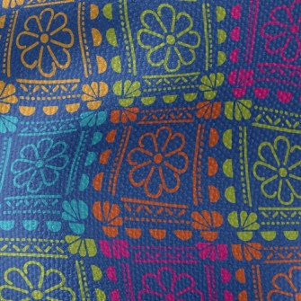 Bright Flower Tile Style Waterproof Canvas